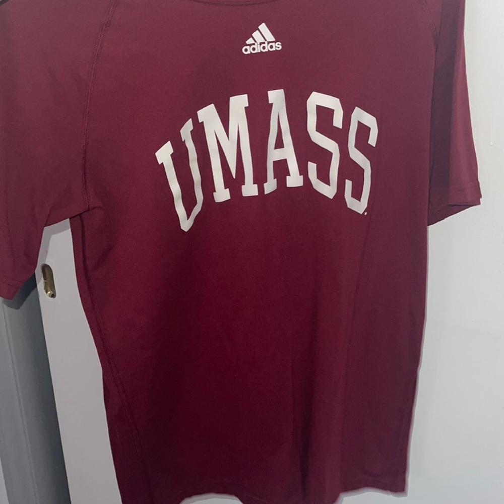 UMASS adidas tee. in red
